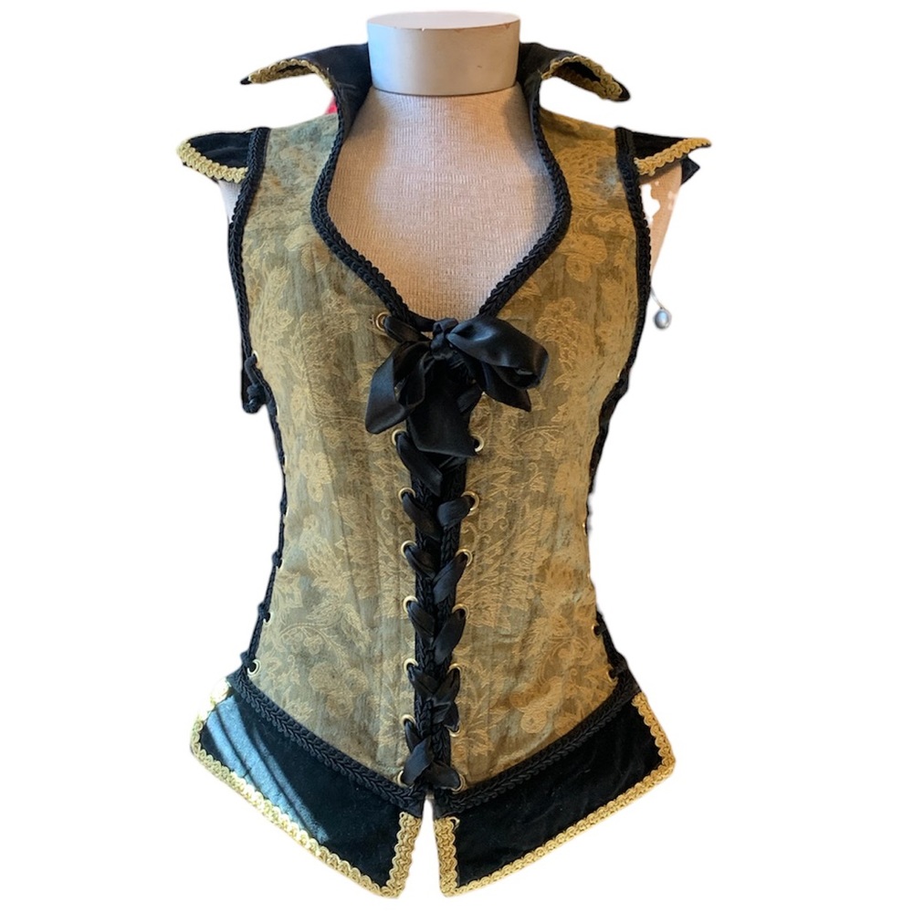 Handmade Brocade Steampunk Adjustable Corset - Picture 2 of 11